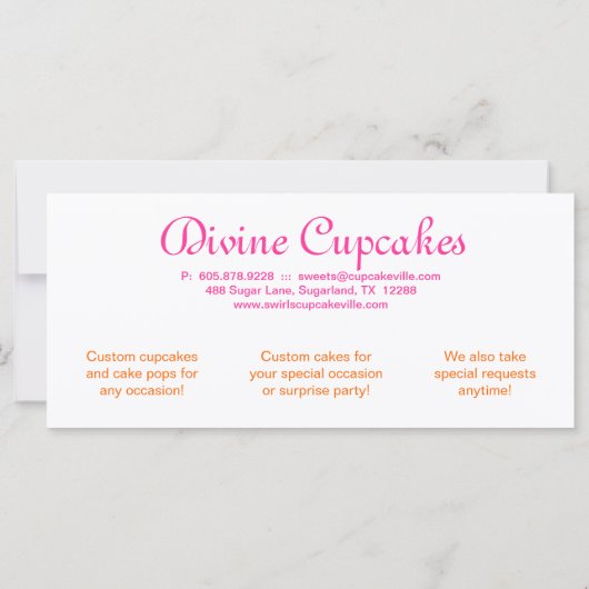 Cupcake Cadeaubon Kroonroze Sinaasappel (Achterkant)