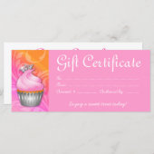 Cupcake Cadeaubon Kroonroze Sinaasappel (Voorkant / Achterkant)