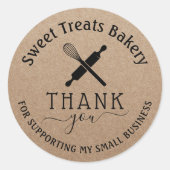 Cupcake Cake Bakery Hartelijk dank voor uw bestell Ronde Sticker (Voorkant)