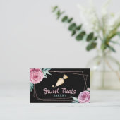 Cupcake Cake Bakery Pastry Chef Modern Floral Visitekaartje (Staand voorkant)