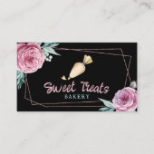 Cupcake Cake Bakery Pastry Chef Modern Floral Visitekaartje (Voorkant)