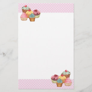 Cupcake Cake Pastries Stationery Briefpapier