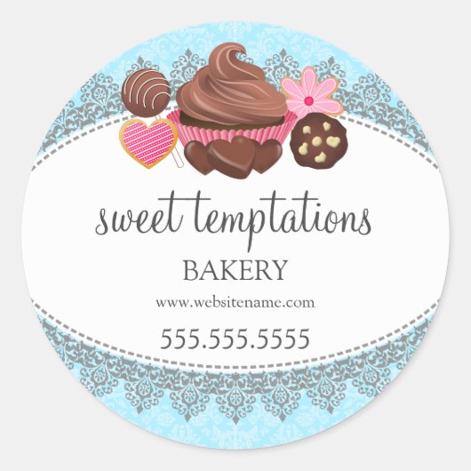 Cupcake Cake Poppen Cookie Bakery Packaging Ronde Sticker (Voorkant)