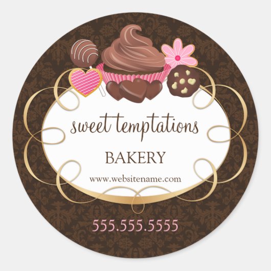 Cupcake Cake Poppen Cookie Bakery Packaging Ronde Sticker (Voorkant)