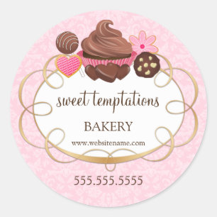 Cupcake Cake Poppen Cookie Bakery Packaging Ronde Sticker