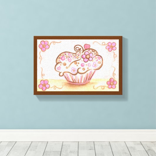 Cupcake Canvas Art Print (Insitu (Houten vloer))