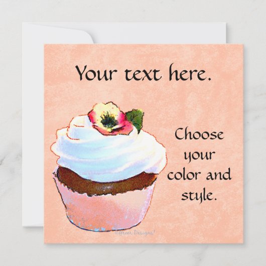 Cupcake Card Invitation Party (Devant)