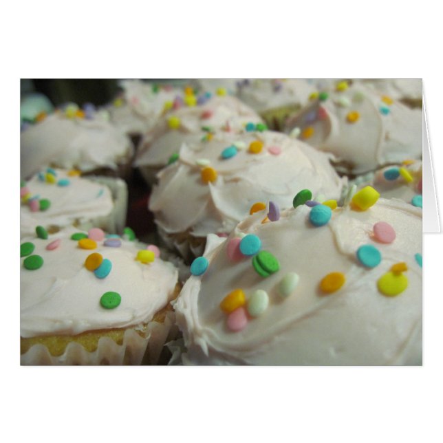 Cupcake Carte d'anniversaire ou invitation (Devant horizontal)