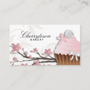 Cupcake Carte de visite Boulangerie Fleur mignonne