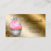 Cupcake Carte de visite Couronne Classy Or Bronze (Dos)