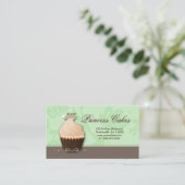 Cupcake Carte de visite Couronne Mint Crème Brown (Debout devant)