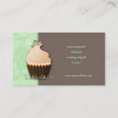 Cupcake Carte de visite Couronne Mint Crème Brown (Dos)