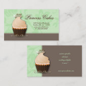 Cupcake Carte de visite Couronne Mint Crème Brown (Devant / Derrière)