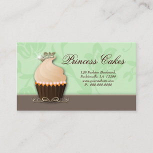 Cupcake Carte de visite Couronne Mint Crème Brown