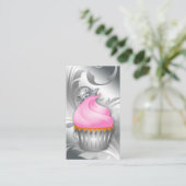 Cupcake Carte de visite Crown Classy Argent Rose 2 (Debout devant)