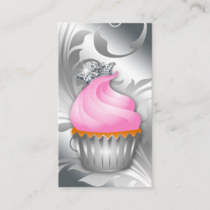 Cupcake Carte de visite Crown Classy Argent Rose 2