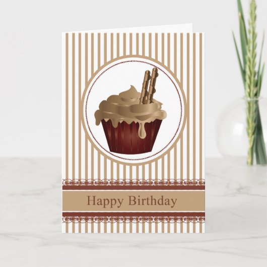 Cupcake Carte de voeux Anniversaire - Café avec Ch (Devant)