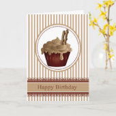 Cupcake Carte de voeux Anniversaire - Café avec Ch (Fleur jaune)