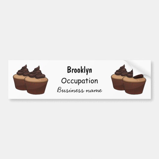 Cupcake cartoon illustratie bumpersticker (Voorkant)
