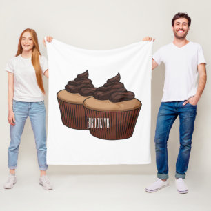 Cupcake cartoon illustratie fleece deken