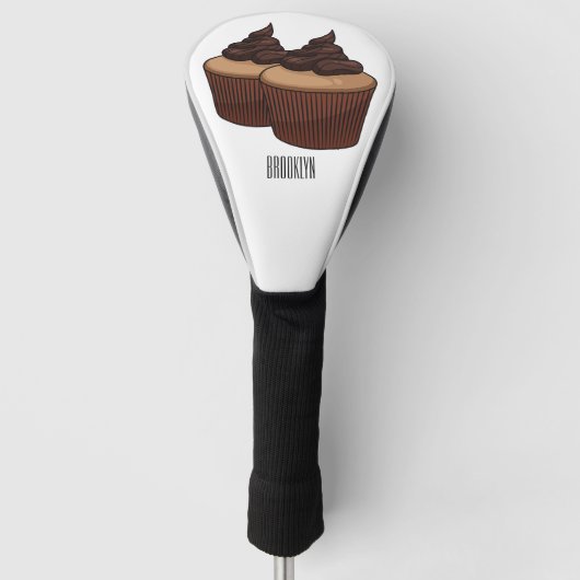 Cupcake cartoon illustratie golfheadcover (Voorkant)