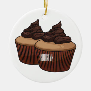 Cupcake cartoon illustratie keramisch ornament