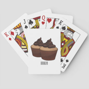 Cupcake cartoon illustratie pokerkaarten