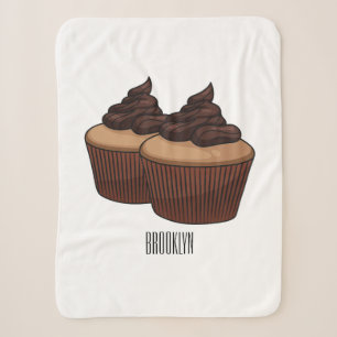 Cupcake cartoon illustratie sherpa deken