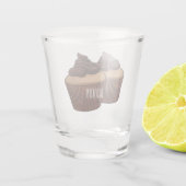 Cupcake cartoon illustratie shot glas (Achterkant)