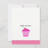 Cupcake Cerise Rose Invitation Anniversaire (Dos)