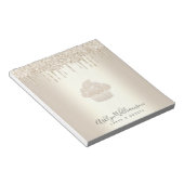 Cupcake Chef Bakery Champagne Gold Glitter Drivers Notitieblok (Schuin)