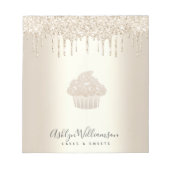 Cupcake Chef Bakery Champagne Gold Glitter Drivers Notitieblok (Voorkant)