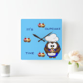 cupcake chef-kokuil vierkante klok (Huis)