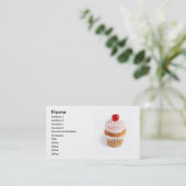 Cupcake Cherry Visitekaartje (Staand voorkant)