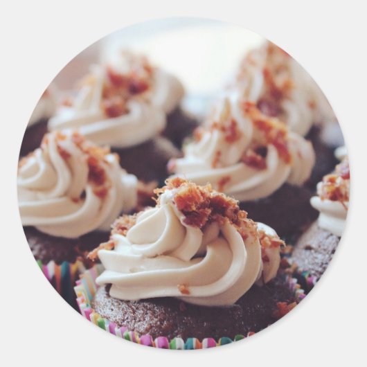  Cupcake Chocolate Classic Round Sticker (Voorkant)