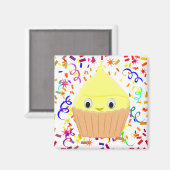 Cupcake Citron Carton Cute Avec Aimant Confetti (Recto/Verso)
