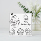 Cupcake Coloring Page Girl Kaart Valentijnsdag (Staand voorkant)