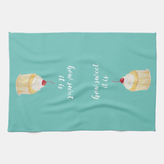 Cupcake Comme Il Est Doux Serviette De Cuisine (Horizontal)
