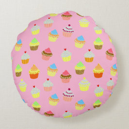 Cupcake Confetti Rond Kussen