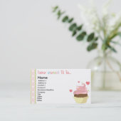 Cupcake-contactkaart Visitekaartje (Staand voorkant)