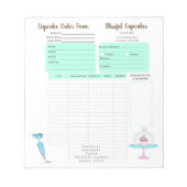 Cupcake Cookie Bakery Order Form Notitieblok (Voorkant)