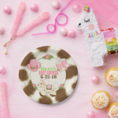 Cupcake Cowgirl Baby Girl Shower 7-inch Bord papie (Feest)