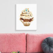 Cupcake Crayon dessiné à la main en toile d'art (Insitu(Salon))
