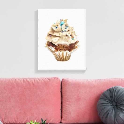 Cupcake Crayon dessiné à la main en toile d'art (Insitu(Salon))