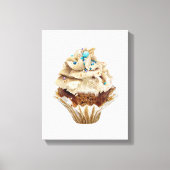 Cupcake Crayon dessiné à la main en toile d'art (Recto)
