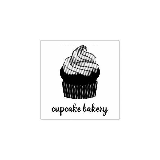 Cupcake Cream Bakkerij Rubberstempel (Afrduk)