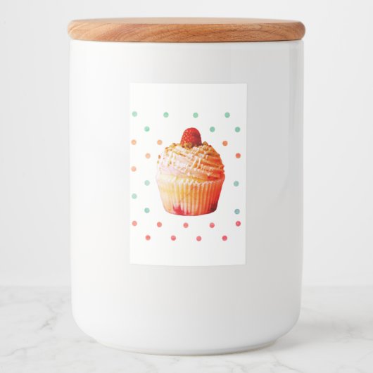 Cupcake Custom Food Container Label Voedselcontainer Etiket (Voorkant)