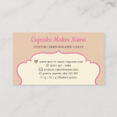 Cupcake Cute Baker desserts sweets Visitekaartje (Achterkant)