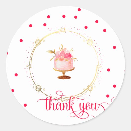 ★ Cupcake dank u Ronde Sticker (Voorkant)