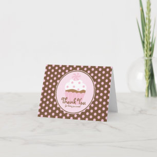 Cupcake dankt u nota neemt van Roze Bruin van Bedankkaart